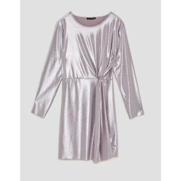 Zara metallic silver mini dress. - Picture 2 of 8